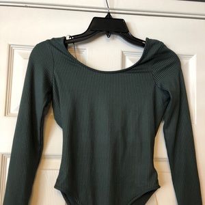 Top Shop green open black one piece